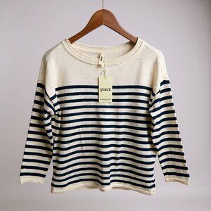 Striped Organic Cotton Pact Womens Sweater Size Small